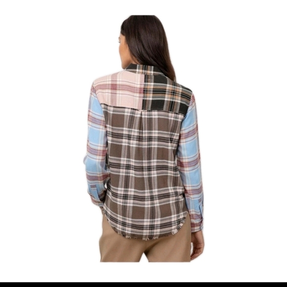 Rails Womens Multi-Color  Chelsea Plaid Flannel Top XS - Picture 2 of 14